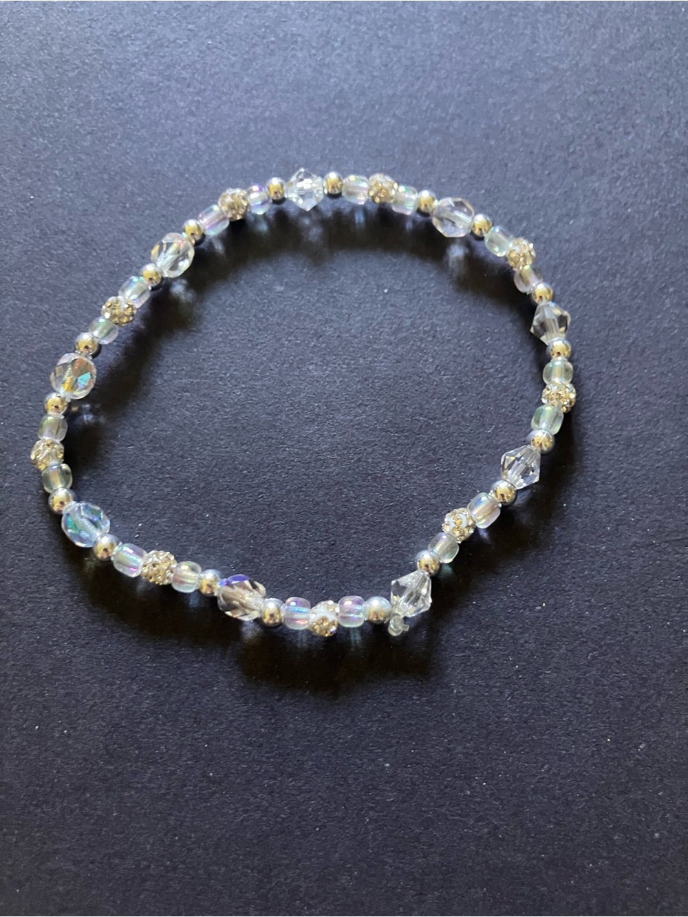 #14 handmade Swarovski anklet dark blue